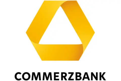 Commerzbank Logo. Hier finden Sie Commerzbank Rezensionen und Informationen zur Bank.
