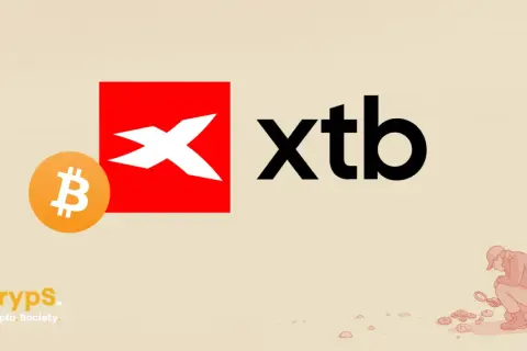 Logo XTB i symbol Bitcoina. Czy XTB to dobry wybór dla inwestycji w kryptowaluty?