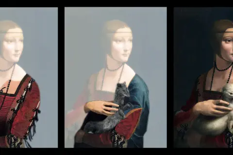 Dama z gronostajem ciekawostki: porównanie obrazów Leonarda da Vinci i jego naśladowców.