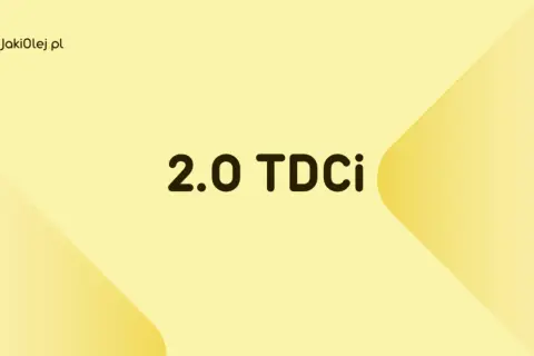 Logo JakiOleje.pl i napis "2.0 TDCi". Idealny olej do Twojego Forda Kuga 2.0 TDCI.