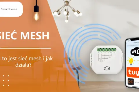 Urządzenie do inteligentnego domu z technologią sieć mesh, sterowane przez aplikację Tuya na smartfonie.
