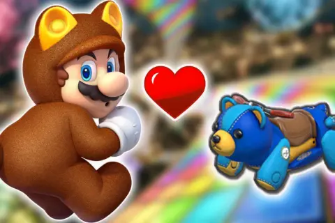 Mario im Tanuki-Kostüm und ein Teddybär-Kart – die beste Mario Kart 8 Deluxe Combo für süße Siege!