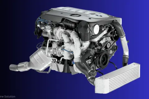 Silnik BMW M57 z podwójnym turbodoładowaniem i intercoolerem, gotowy do montażu.