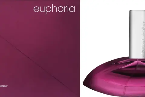 Pudełko i butelka perfum Calvin Klein Euphoria w kolorze fuksji.