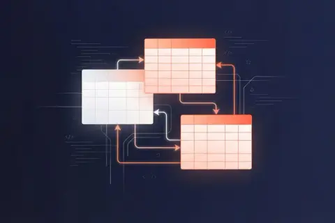 Flux de données entre trois tableaux lumineux, symbolisant un script python main orchestrant des processus.