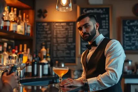 Ile zarabia barman w hotelu w Polsce? Mediana, napiwki i realne stawki.