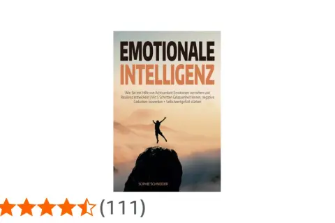 Buchcover "Emotionale Intelligenz" mit einer Person, die auf einem Felsen steht. Es geht um Achtsamkeit, Resilienz und psychologische Stärke.