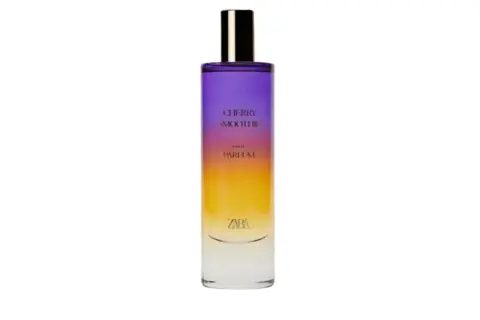Perfum Cherry Smooth III od Zary, świetny zamiennik dla Lost Cherry, w gradientowych barwach fioletu i żółci.