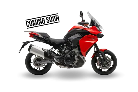 La nueva moto Morini Corsaro Sport, en rojo vibrante, lista para la aventura.