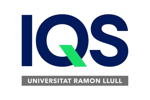 Das Logo von IQS Barcelona, einer Fakultät der Universität Ramon Llull, mit den Buchstaben IQS in Dunkelblau und einem grünen Akzent.
