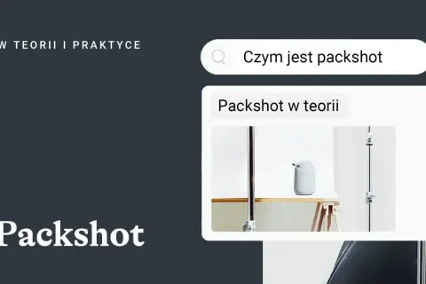 Wyszukiwanie "Czym jest packshot" i "Packshot w teorii". Na ekranie widoczny jest cennik usług fotograficznych.