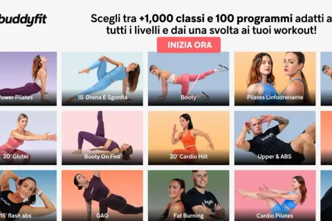 Allenamenti per addominali efficaci e altri esercizi per tutto il corpo. Scopri le classi Buddyfit per ogni livello.