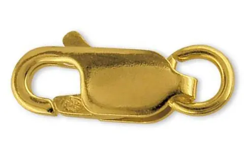 Cierre de seguridad de cadena de oro, con un diseño clásico y elegante.