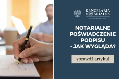 Dłoń z piórem składa podpis na dokumencie. Kancelaria notarialna oferuje notarialne poświadczenie podpisu.