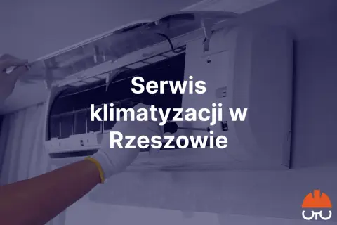 Serwis klimatyzacji w Rzeszowie, ręka w rękawiczce naprawia jednostkę.
