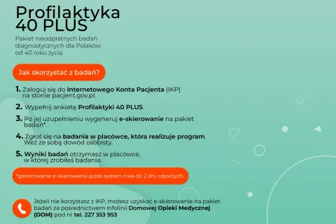 Jak skorzystać z Profilaktyki 40 PLUS? Badania, skierowanie, gdzie zrobić