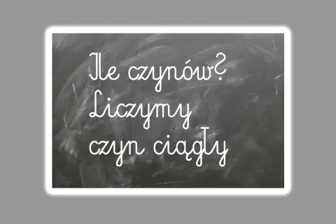 Na tablicy napisano: "Ile czynów? Liczymy czyn ciągły". To artystyczne przedstawienie pytania o ciągłość działań, nawiązujące do art. 12 kk.
