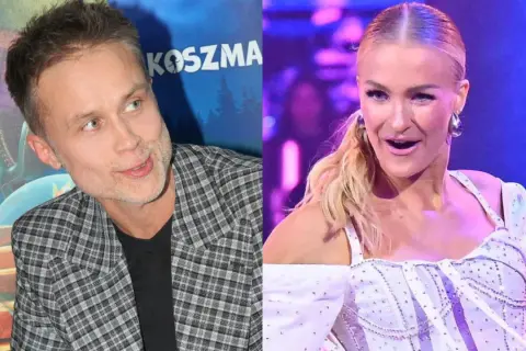 Mężczyzna w kratkę i kobieta w błyszczącej sukience. Czy to Sara Janicka i jej mąż?