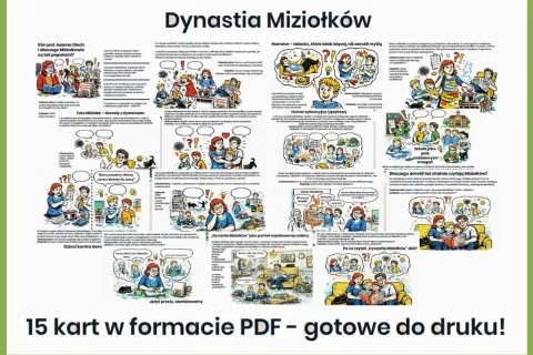 Dynastia Miziołków streszczenie: ilustracje i pytania o rodzinę, dzieci, szkołę i humor. Idealne do wspólnego czytania.