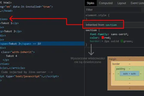 CSS w HTML: 3 metody, kaskada, specyficzność. Stylowanie bez błędów