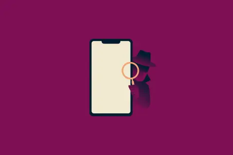 Detektyw bada smartfon, szukając rozwiązania problemu z połączeniem lub błędnego kodu MMI.
