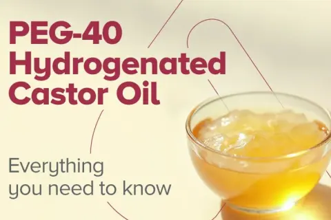 Żelowa konsystencja PEG-40 Hydrogenated Castor Oil w szklanej miseczce. Dowiedz się wszystkiego o tym składniku.