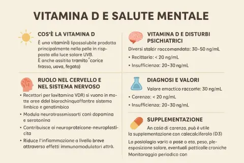 Vitamina D e salute mentale: la carenza può influire sul cervello. Informazioni su diagnosi, valori e integrazione.