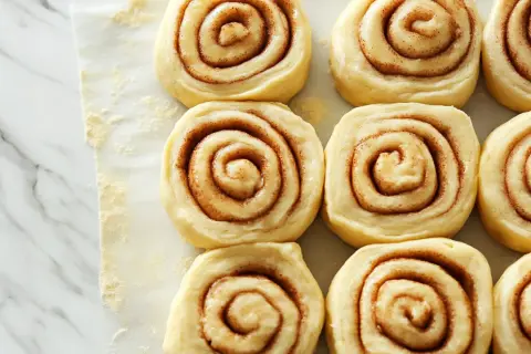 Frisch gebackene Zimtschnecken, bereit für mehr Nährstoffe. Diese proteinreichen Leckereien sind ein Genuss.