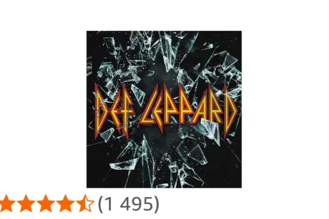 Okładka albumu Def Leppard z rozbitym szkłem. Posłuchaj najlepszych utworów Def Leppard.