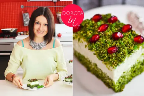 Dorota prezentuje sprawdzony przepis na leśny mech – zielony deser z pistacjami i granatem.