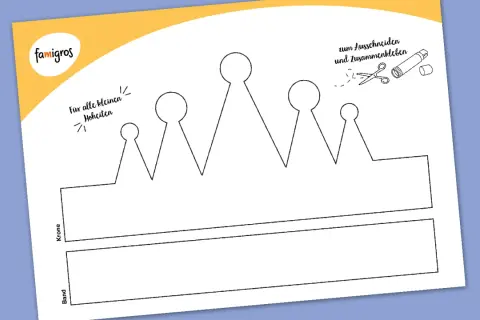 Sagoma di una corona da stampare per creare un accessorio fai-da-te. Perfetta per piccole teste reali!