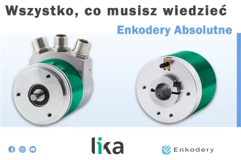 Dwa enkodery absolutne, jeden z trzema złączami, drugi z wałem. Porównanie enkoderów absolutnych a inkrementalnych.