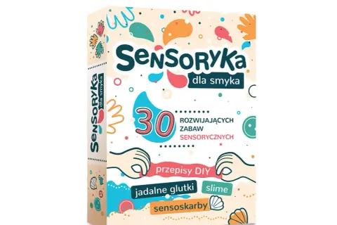 Opakowanie z zabawkami sensorycznymi dla dzieci: "Sensoryka dla smyka", 30 zabaw, przepisy DIY.