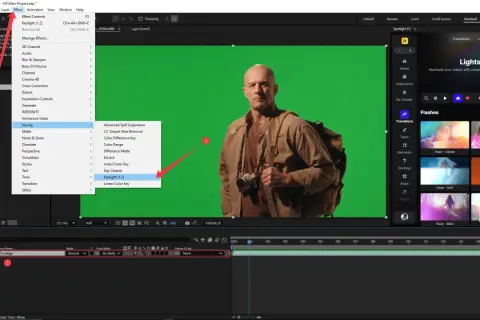 After Effects tutorial: Learn how to remove green screen using Keylight (1.2) from the Keying effects menu.