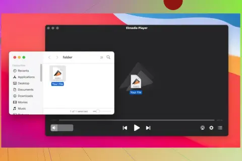 Elmedia Player shows a folder with a video file, demonstrating how to play your mkv lossless files.