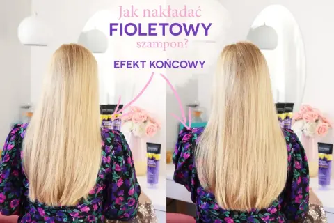 Porównanie włosów przed i po użyciu fioletowego szamponu. Czy fioletowy szampon rozjaśnia włosy? Efekt końcowy pokazuje subtelną zmianę.