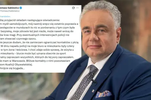 Tomasz Sakiewicz oświadcza, że jego stan psychiczny się poprawia, a problemy zdrowotne, w tym choroba, nie są niczym w porównaniu z tym, co przeżył.
