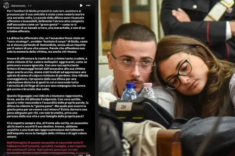 Giovane uomo con occhiali e una donna con occhiali, forse in tribunale, mentre si sognava di assistere a un omicidio.