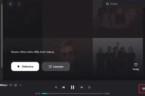 Ekran aplikacji muzycznej TIDAL z menu po lewej i okładkami albumów/artystów po prawej.