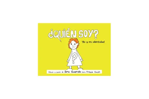 Un niño con un signo de interrogación en su vestido se pregunta "¿Quién soy?". Entre ser y no ser, yo soy, explorando mi identidad.