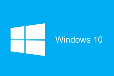 Logo Windows 10 na niebieskim tle. Planujesz aktualizację Windows 7 do 10?