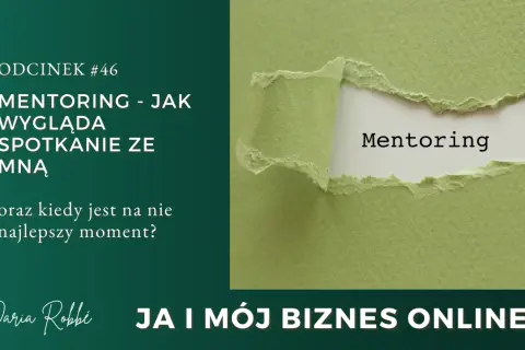 Zielony papier z rozerwanym fragmentem, przez który widać napis "Mentoring".