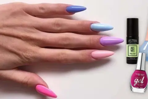 Unghie con colori pastello, perfetti per la primavera. Smalti Astra e Deborah Milano.