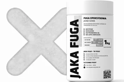 Jasnoszara fuga epoksydowa, która nie rysuje się, nie blaknie i nie łapie zabrudzeń. Idealna do łazienek i basenów.
