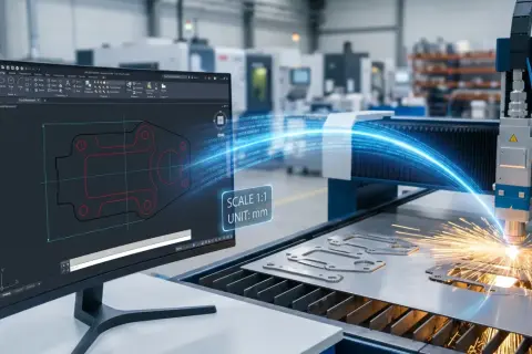 Projektowanie detali w formacie dxf. Precyzyjne cięcie laserowe na podstawie projektu.