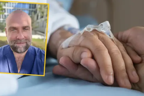 Wsparcie i empatia to klucz do tego, jak rozmawiać z osobą chorą na raka. Dłoń w dłoni, wsparcie medyczne.