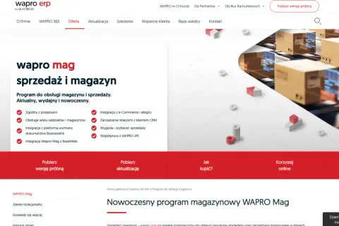 Nowoczesny program do stanów magazynowych WAPRO Mag usprawnia sprzedaż i zarządzanie magazynem.