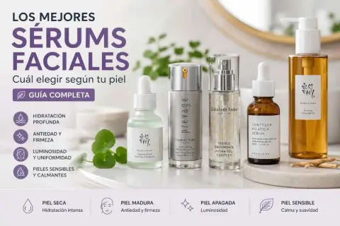 Los mejores sérums faciales para cada tipo de piel. Descubre qué es un serum y elige el ideal para ti: hidratación, antiedad, luminosidad o calma.