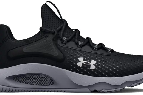 Czarny but Under Armour HOVR Rise z szarą podeszwą, idealny do treningów.