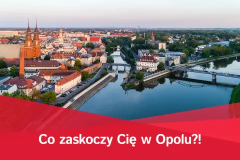 Widok na Opole z lotu ptaka: katedra, rzeka Odra i mosty. Odkryj opolskie atrakcje!